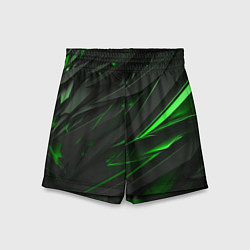 Детские шорты Черные объекты в зеленым свечением