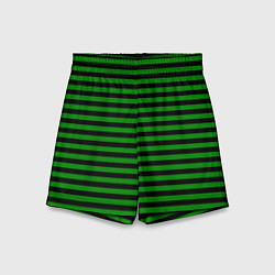 Детские шорты Черно-зеленые полосы