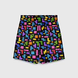Шорты детские Тетрис лего паттерн, цвет: 3D-принт