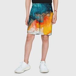 Шорты детские Синяя и оранжевая жидкости, цвет: 3D-принт — фото 2