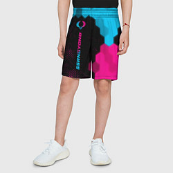 Шорты детские SsangYong - neon gradient: по-вертикали, цвет: 3D-принт — фото 2