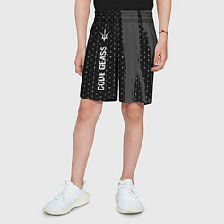 Шорты детские Code Geass glitch на темном фоне: по-вертикали, цвет: 3D-принт — фото 2
