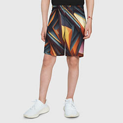 Шорты детские Разноцветная 3D геометрия узоров метавселенной, цвет: 3D-принт — фото 2