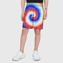 Шорты детские Тай-дай Российский флаг, цвет: 3D-принт — фото 2
