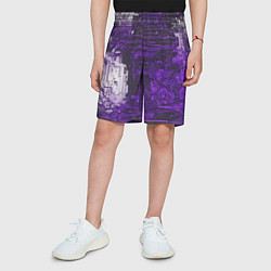 Шорты детские Киберпанк заражение фиолетовое, цвет: 3D-принт — фото 2