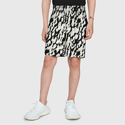 Шорты детские Размытый пятнистый чёрно-белый, цвет: 3D-принт — фото 2