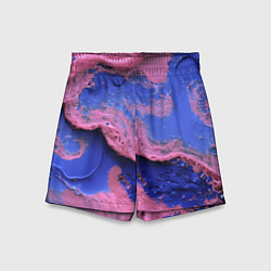 Детские шорты Розовая пена на синей краске