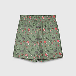 Шорты детские Goblincore - паттерн, цвет: 3D-принт