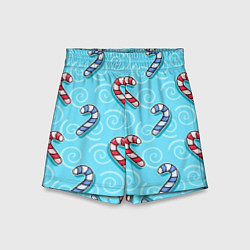 Шорты детские Новогодний леденец трость, цвет: 3D-принт