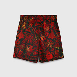 Шорты детские Ёлочные игрушки и ёлки, цвет: 3D-принт