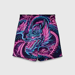 Детские шорты Neon Japanese dragon - irezumi