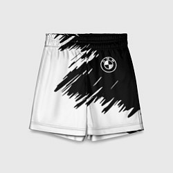 Шорты детские BMW sport краски черные разрывы, цвет: 3D-принт
