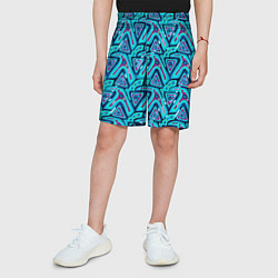 Шорты детские Цветные графические многоугольники, цвет: 3D-принт — фото 2