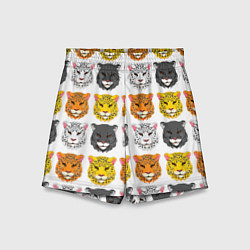 Детские шорты Дикие цветные кошки