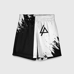Детские шорты Linkin park краски чёрнобелый