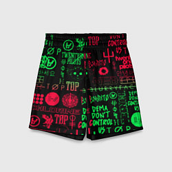 Детские шорты Twenty one pilots pattern rock steel