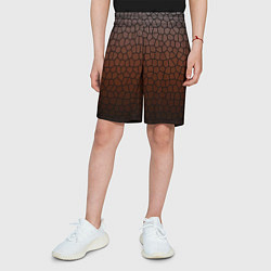 Шорты детские Коричневый градиент мозаика, цвет: 3D-принт — фото 2