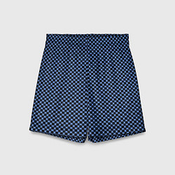 Детские шорты Паттерн чёрно-голубой мелкие шестигранники