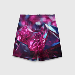 Шорты детские Яркие розовые хрусталики, цвет: 3D-принт