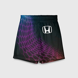 Шорты детские Honda neon hexagon, цвет: 3D-принт