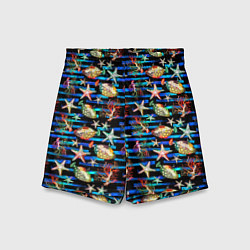 Шорты детские Морская жизнь под водой паттерн, цвет: 3D-принт