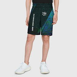 Шорты детские Led Zeppelin glitch blue, цвет: 3D-принт — фото 2