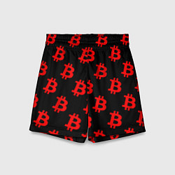 Детские шорты Bitcoin red logo money