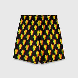 Шорты детские Billie Eilish glitch pattern, цвет: 3D-принт