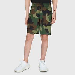 Шорты детские Камуфляж хаки текстура, цвет: 3D-принт — фото 2