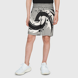 Шорты детские Инь-янь абстракция - нейроарт, цвет: 3D-принт — фото 2