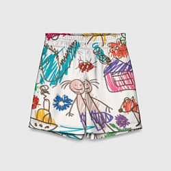 Шорты детские Детский принт, цвет: 3D-принт