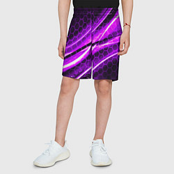 Шорты детские Неоновая броня текстура, цвет: 3D-принт — фото 2