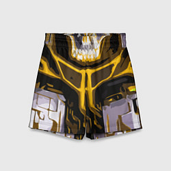 Шорты детские Yellow stripes on a black and white background, цвет: 3D-принт