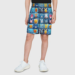 Шорты детские Пэчворк с кроликами, цвет: 3D-принт — фото 2