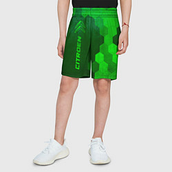 Шорты детские Citroen - green gradient по-вертикали, цвет: 3D-принт — фото 2