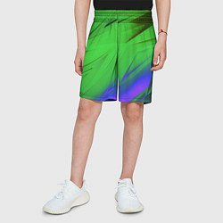 Шорты детские Кислотно неоновая геометрия, цвет: 3D-принт — фото 2