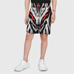 Шорты детские Красное абстрактное лицо монстра, цвет: 3D-принт — фото 2