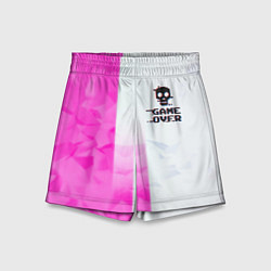 Шорты детские Game over pink abstraction, цвет: 3D-принт