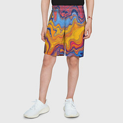 Шорты детские Поток разноцветной краски, цвет: 3D-принт — фото 2