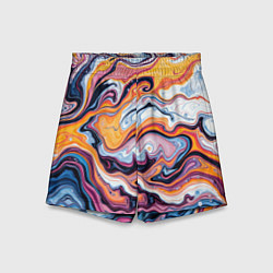 Шорты детские Жидкие разноцветные краски, цвет: 3D-принт