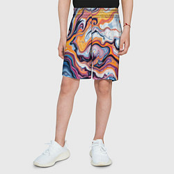 Шорты детские Жидкие разноцветные краски, цвет: 3D-принт — фото 2