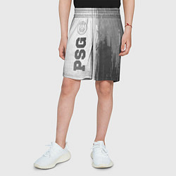 Шорты детские PSG - white gradient по-вертикали, цвет: 3D-принт — фото 2