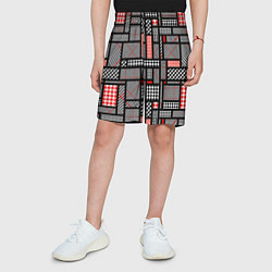 Шорты детские Узор в клетку, цвет: 3D-принт — фото 2
