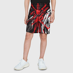 Шорты детские Красный и черный абстрактный фон, цвет: 3D-принт — фото 2