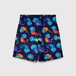 Шорты детские Коты в космосе, цвет: 3D-принт