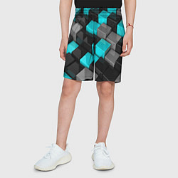 Шорты детские Абстрактные кубы, цвет: 3D-принт — фото 2