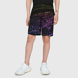 Шорты детские Неоновые светящиеся линии и точки, цвет: 3D-принт — фото 2