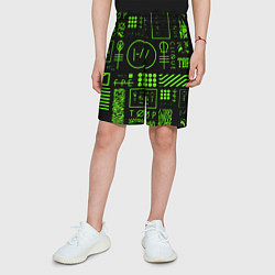 Шорты детские Twenty one pilots neon, цвет: 3D-принт — фото 2