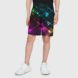 Шорты детские Неоновый свет абстракция, цвет: 3D-принт — фото 2
