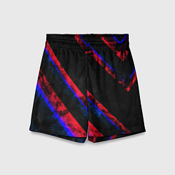 Шорты детские Неоновые штрихи геометрия, цвет: 3D-принт